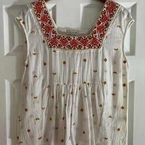Lucky Brand embroidered peasant top